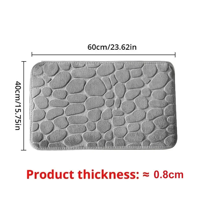 Embossed Microfiber Anti Slip Pebble Bath Mat LuminaHome Store