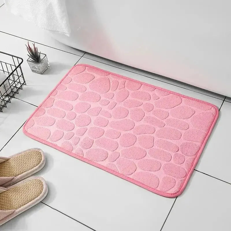 Embossed Microfiber Anti Slip Pebble Bath Mat LuminaHome Store