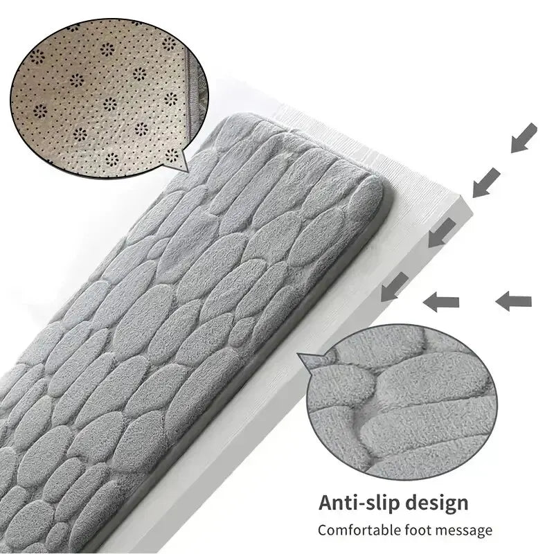 Embossed Microfiber Anti Slip Pebble Bath Mat LuminaHome Store