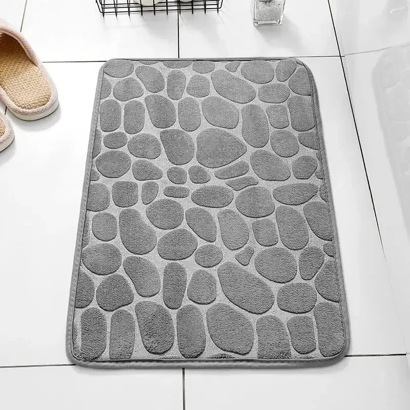 Embossed Microfiber Anti Slip Pebble Bath Mat LuminaHome Store