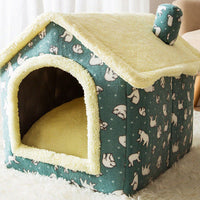 Foldable Dog House Pet Cat Bed Winter Dog Villa Sleep Kennel Removable Nest Warm Enclosed Cave Sofa Pets Supplies null