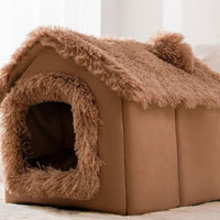 Foldable Dog House Pet Cat Bed Winter Dog Villa Sleep Kennel Removable Nest Warm Enclosed Cave Sofa Pets Supplies null