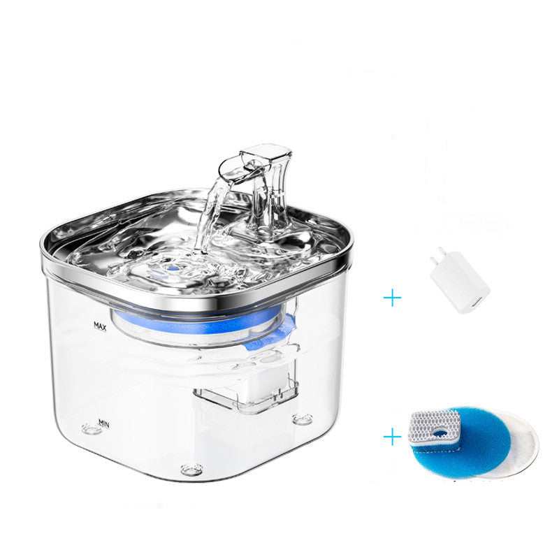 Pet Cat Dog Stainless Steel Automatic Circulation Water Dispenser Intelligent Fountain Pets Accessories null