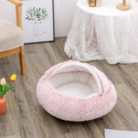 2 In 1 Dog And Cat Bed Pet Winter Bed Round Plush Warm Bed House Soft Long Plush Pets Bed Pet Products null