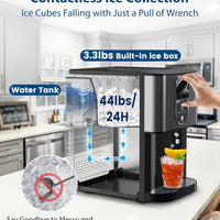 Silent Nugget Ice Maker 44lbs/24H Countertop Dispenser