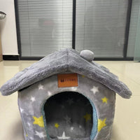 Foldable Dog House Pet Cat Bed Winter Dog Villa Sleep Kennel Removable Nest Warm Enclosed Cave Sofa Pets Supplies null