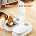 Automatic pet feeder with stainless steel bowl and gravity water dispenser for cats and dogs
