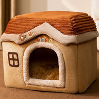 Foldable Dog House Pet Cat Bed Winter Dog Villa Sleep Kennel Removable Nest Warm Enclosed Cave Sofa Pets Supplies null