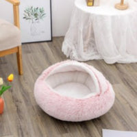 2 In 1 Dog And Cat Bed Pet Winter Bed Round Plush Warm Bed House Soft Long Plush Pets Bed Pet Products null