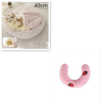2 In 1 Dog And Cat Bed Pet Winter Bed Round Plush Warm Bed House Soft Long Plush Pets Bed Pet Products null